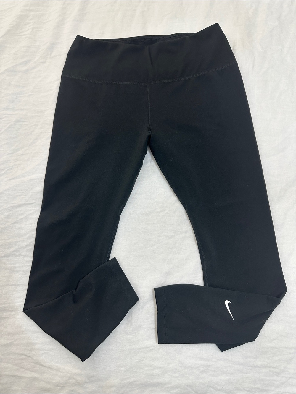 Nike Black Women's Leggings with White Swoosh